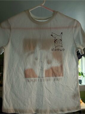 Pokemon White T-Shirt with Pikachu Graphic